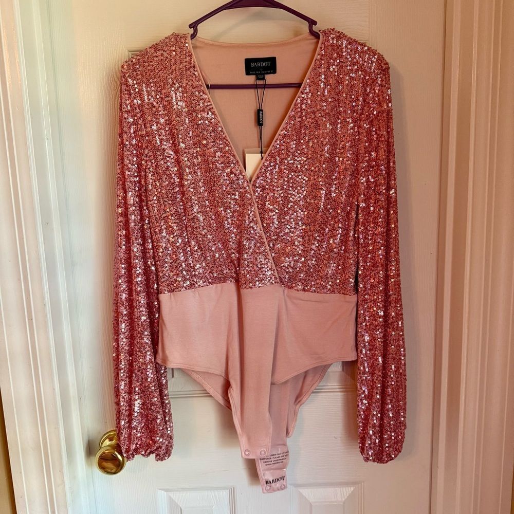 Bardot Emelia Sequin Wrap Bodysuit